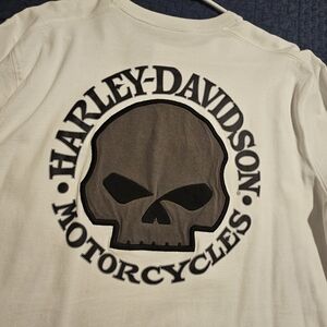 Harley-Davidson Cream Skull Graphic Long Sleeve Tee